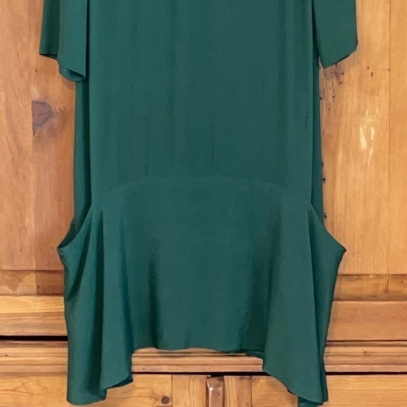 GARNET HILL PINE GREEN AUTUMNAL VISCOSE MIDI DRESS Sz. 10 - Picture 3 of 16